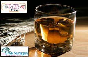 Rs. 260 for drinks & starters worth Rs. 440 at The Pub Bar- Hotel Sree Murugan